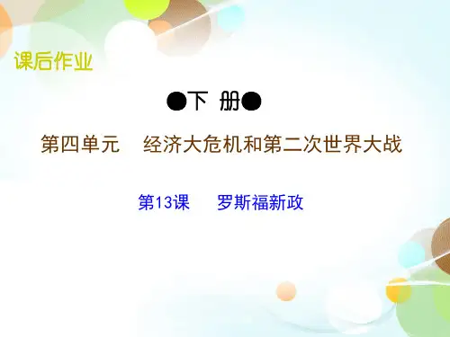 九下第13课 罗斯福新政-2020秋部编版九年级历史全一册(世界历史)课后作业(共22张PPT)