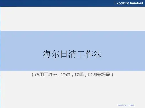 《海尔日清工作法》PPT课件模板