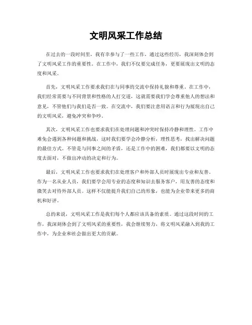 文明风采工作总结