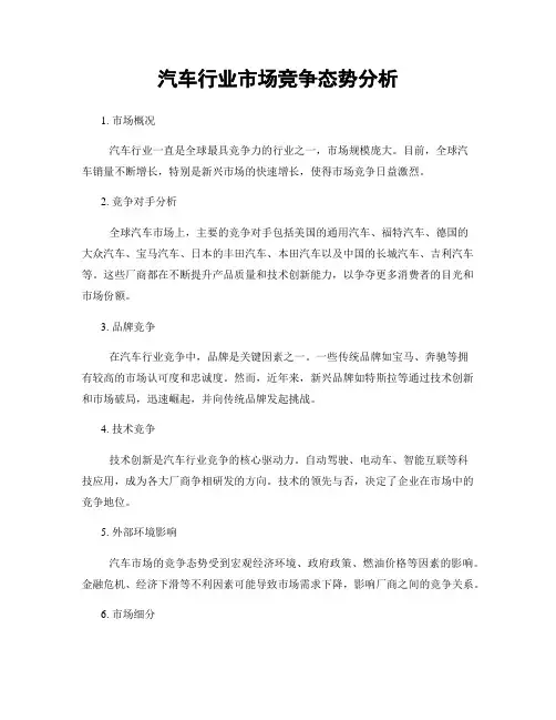 汽车行业市场竞争态势分析
