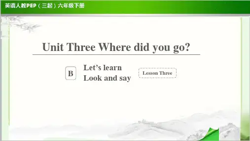 Unit 3 Where did you go第3课时 示范教学PPT课件人教PEP六下