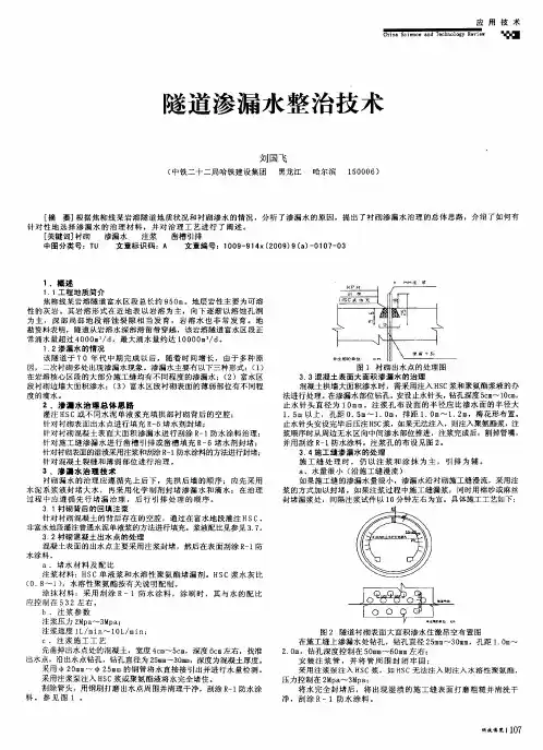 隧道渗漏水整治技术