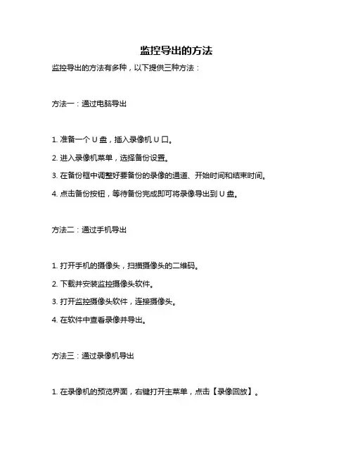 监控导出的方法