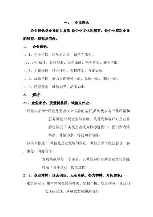 企业理念【范本模板】