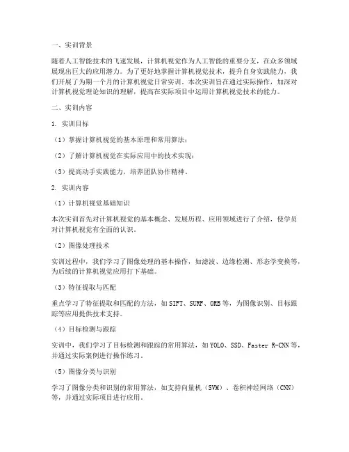 计算机视觉日常实训报告
