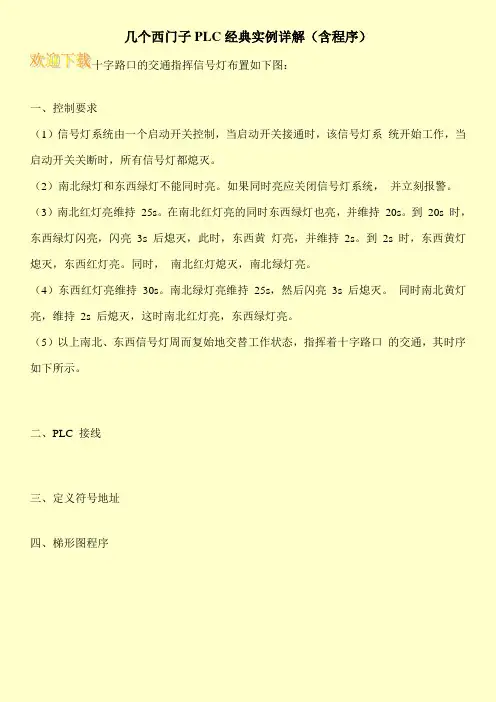 几个西门子PLC经典实例详解(含程序)