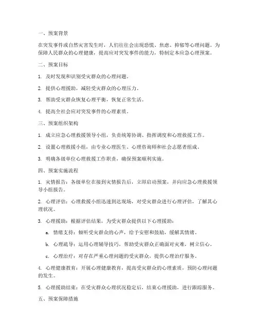应急心理预案