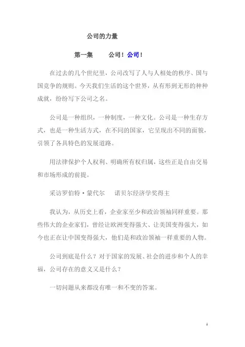 公司的力量经典解说词
