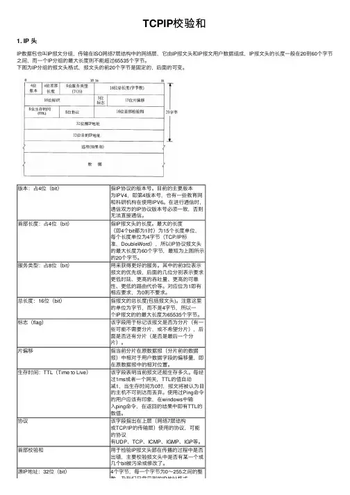 TCPIP校验和