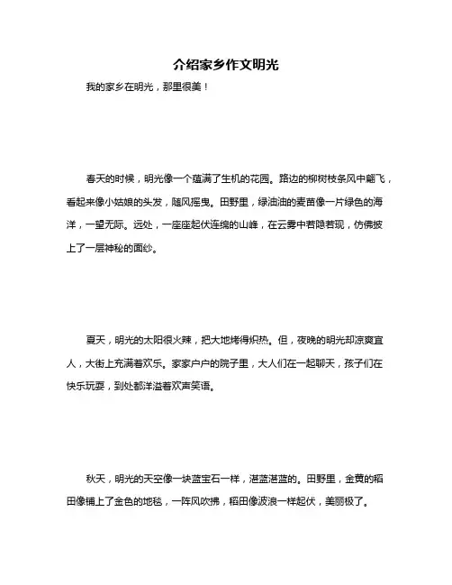 介绍家乡作文明光