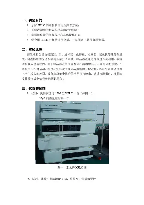 高效液相色谱实验