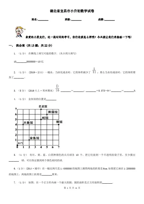 湖北省宜昌市小升初数学试卷 