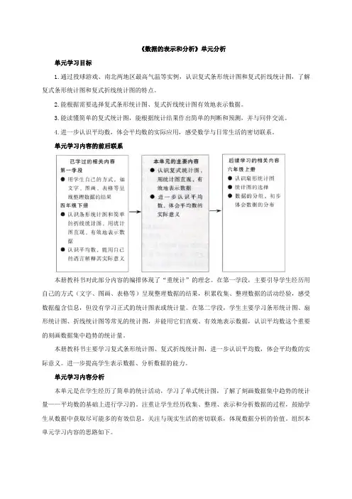 新北师大版五年级数学下册《数据的表示和分析》单元分析