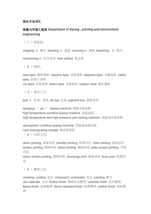 纺织英语词汇