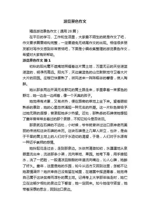 精选游览景色作文（通用28篇）