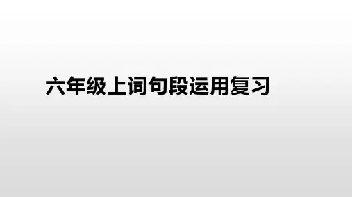 部编版六年级语文上册词句段运用梳理 课件