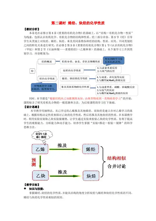 山东省滕州市高中化学 第1章 第3节 烃 第2课时 烯烃和炔烃的化学性质教案 鲁科版选修5