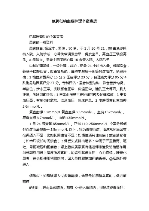 低钾低钠血症护理个案查房
