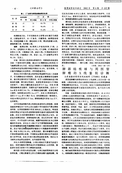 肺部结核球与周围型肺癌的X线鉴别诊断