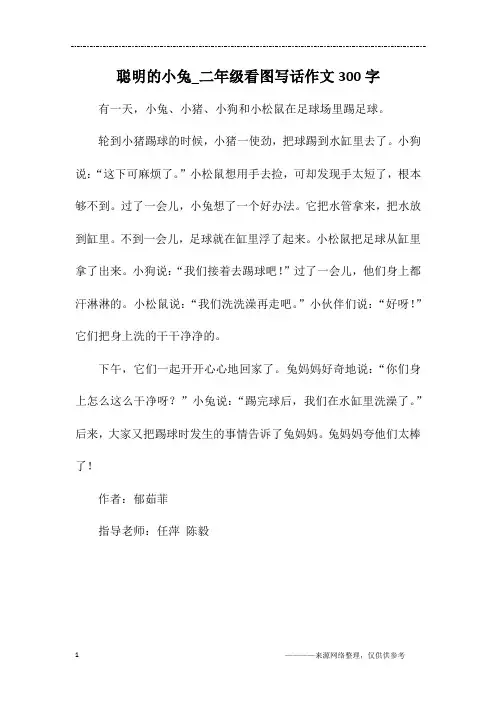 聪明的小兔_二年级看图写话作文300字