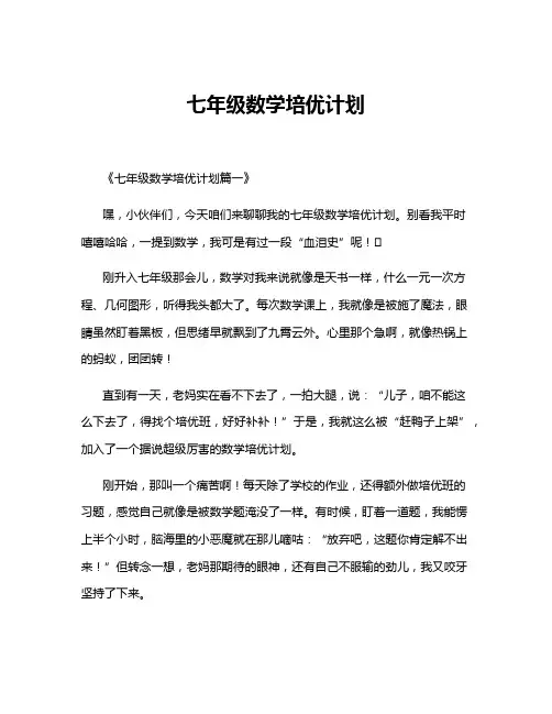 七年级数学培优计划