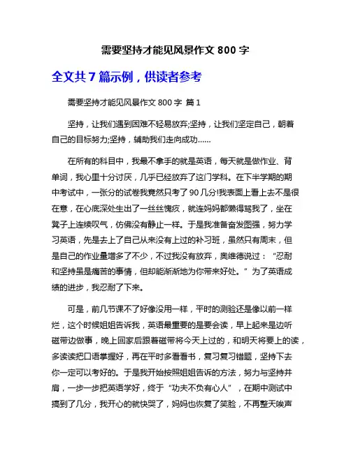 需要坚持才能见风景作文800字
