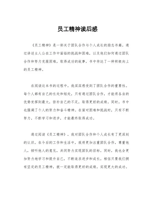 员工精神读后感