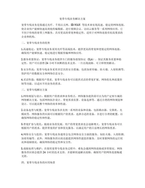 宽带专线业务解决方案
