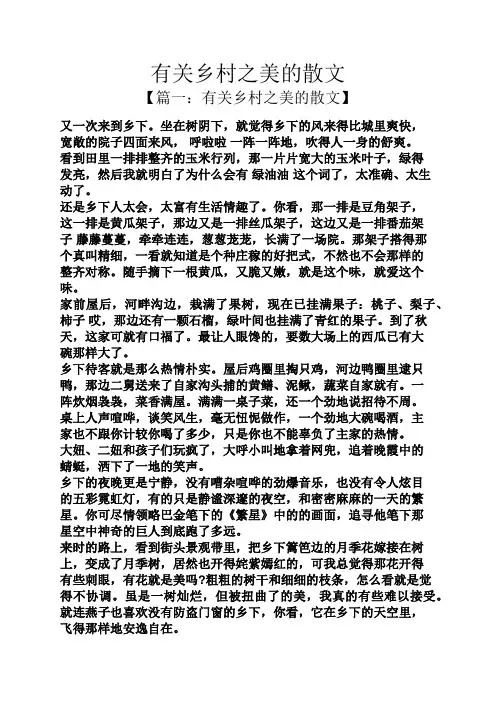 有关乡村之美的散文