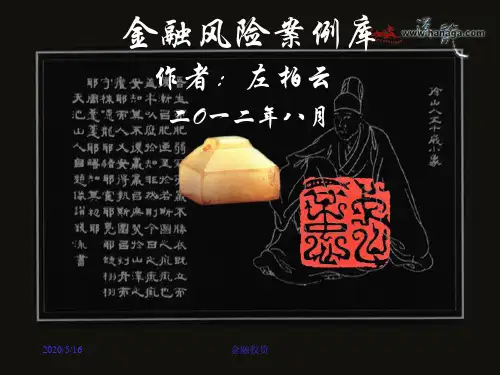 金融风险案例及分析
