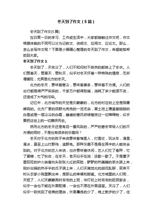 冬天到了作文（5篇）