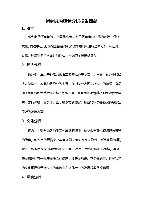新乡城内现状分析报告最新