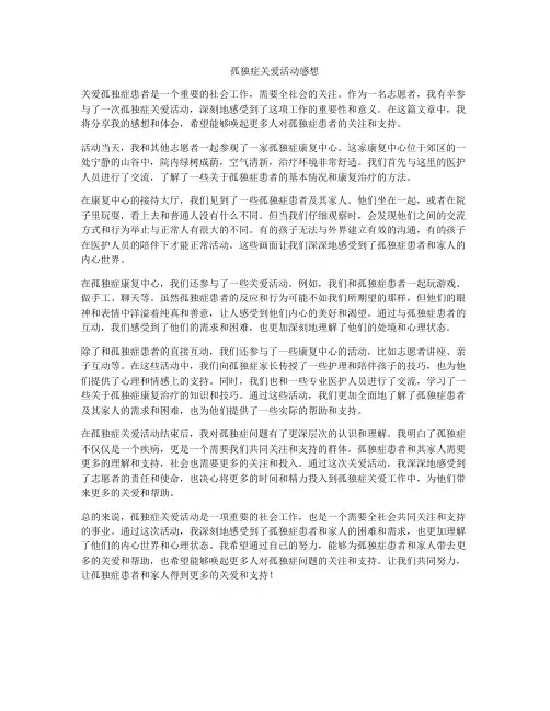 孤独症关爱活动感想