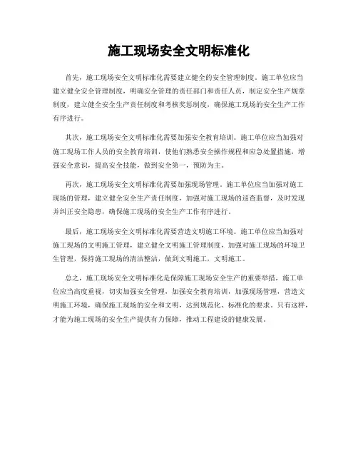 施工现场安全文明标准化