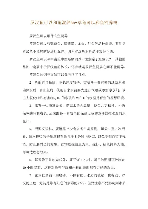 罗汉鱼可以和龟混养吗-草龟可以和鱼混养吗