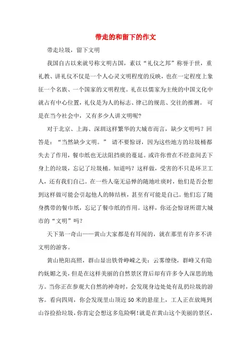 带走的和留下的作文