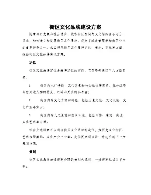 街区文化品牌建设方案