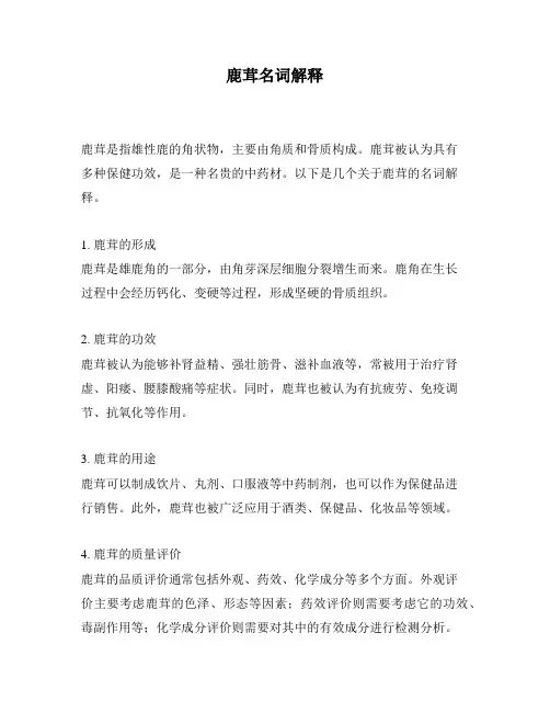 鹿茸名词解释