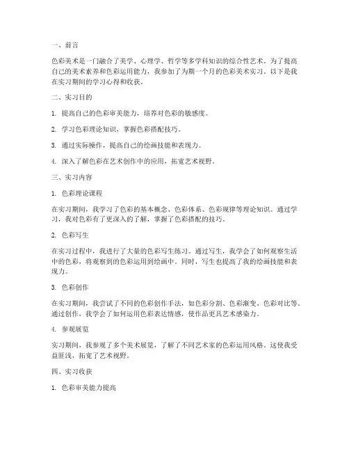 色彩美术生实习报告
