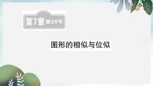 中考数学复习第七章图形与变换第28节图形的相似与位似课后提升课件
