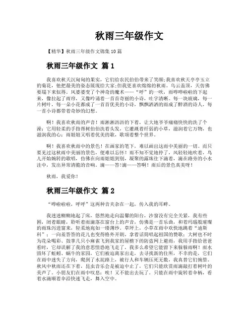 秋雨三年级作文
