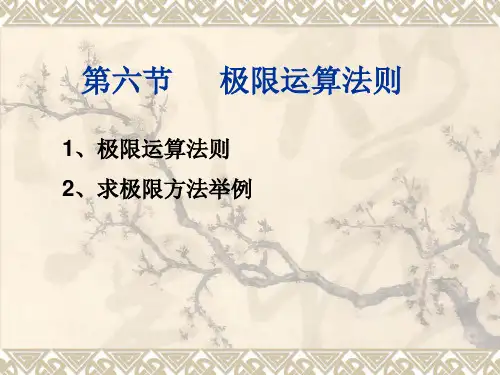 极限运算法则