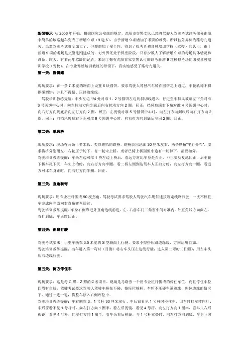 驾校新九项