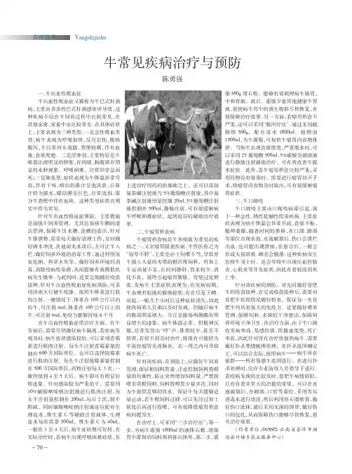 牛常见疾病治疗与预防