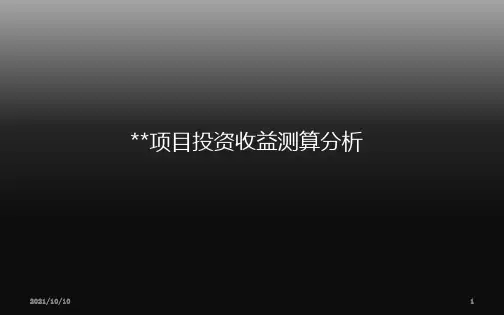 房地产项目投资收益测算分析研究报告