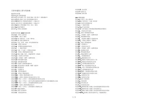 天津市建筑工程专用表格名称