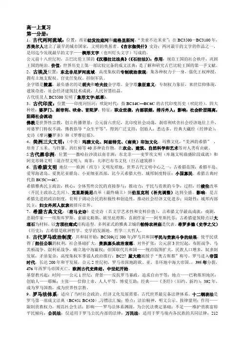上海历史第一分册会考全能复习