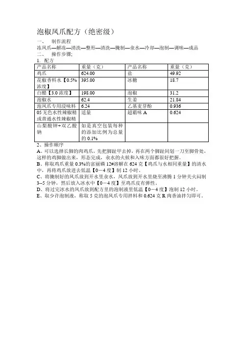 (完整版)泡凤爪秘制配方.doc