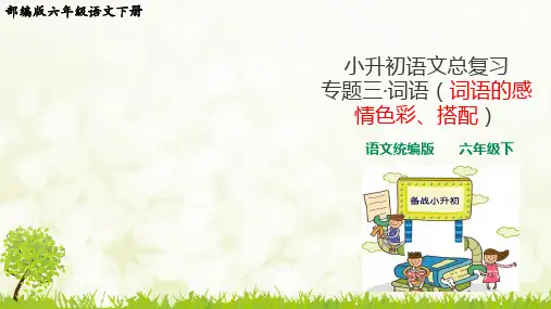 部编版六年级语文下册期末复习《词语的感情色彩、搭配》课件
