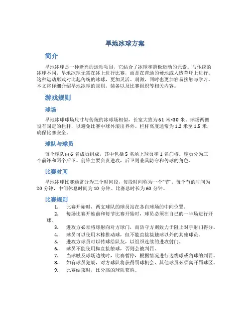 旱地冰球方案